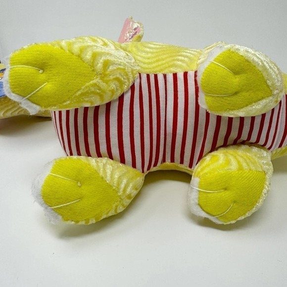 King Plush Yellow Crinkle Winged Standing Dragon 24" Plush Red Striped Belly Toy - Picture 13 of 16
